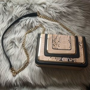 Nude Snakeskin Print Aldo Crossbody Purse